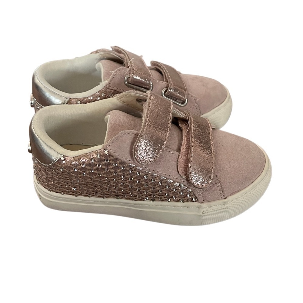 NWT Steve Madden Trowdy Pink Glitter Velcro Sneakers-Size 9